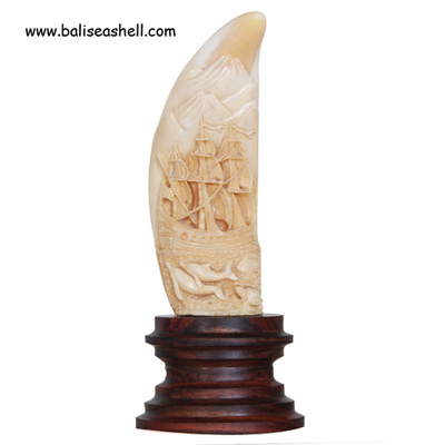 Whale Tooth Carving Ship Design