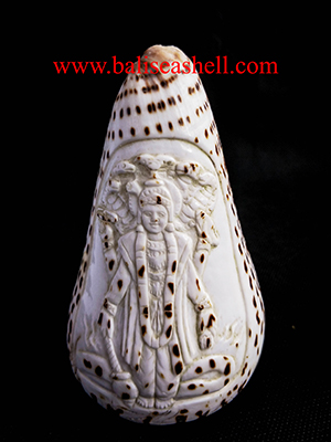 Conus Shell Carving Vishnu Ornament