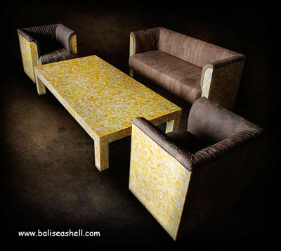Seashell Furniture Sofa Art Yellow MOP Shell