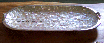 White MOP Astry Long Oval