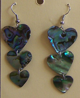 Paua Shell Earring Love Design