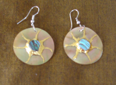 Earring Mabe with Paua Shell