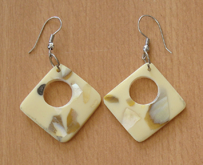 MOP Shell Round Square Earring