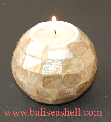 Candle Light Shell Holder Plate Round