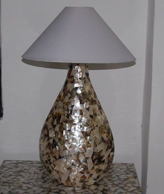 Mozaic Shell Table Lamp Side