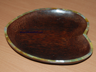 Coconut Wood with MOP Inlay Plate or Bowl 