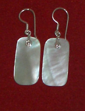 Black Mop Silver Earring