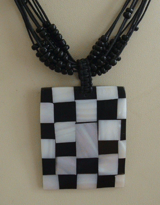 Mop Pyramid Earring With Silver