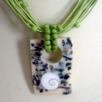 Green Turbo Cut Polish Necklace