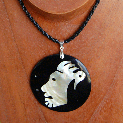 Necklace Made From Black Shell And Bead